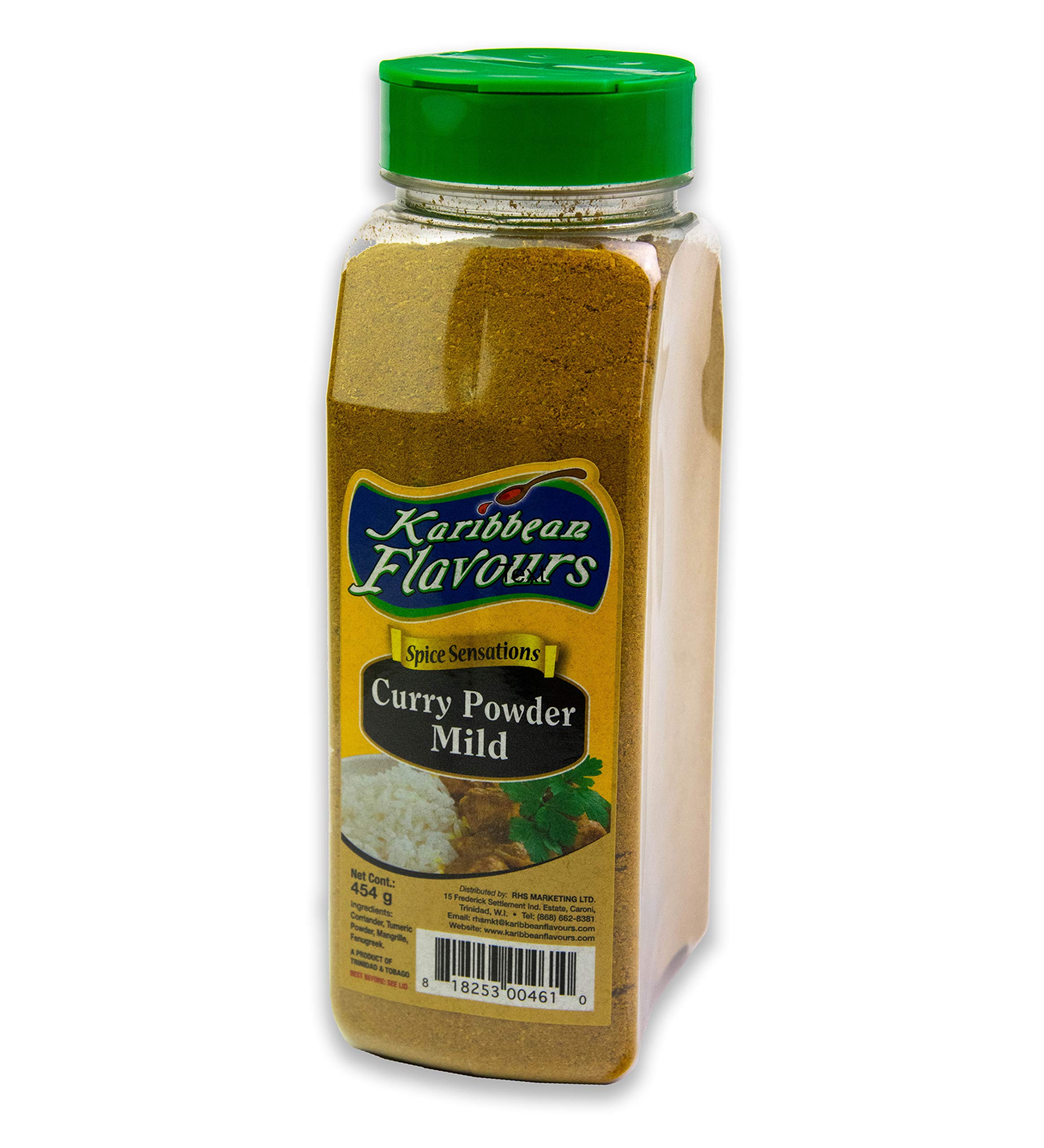 Premium Caribbean Curry Powder - (Mild Curry, 16 Ounce) No MSG - No Salt - No Pepper - No Preservatives - From Trinidad And Tobago (Mild Curry, 16