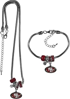 NFL Siskiyou Sports Womens San Francisco 49ers Euro Bead Necklace and Bracelet Set One Size Team Color