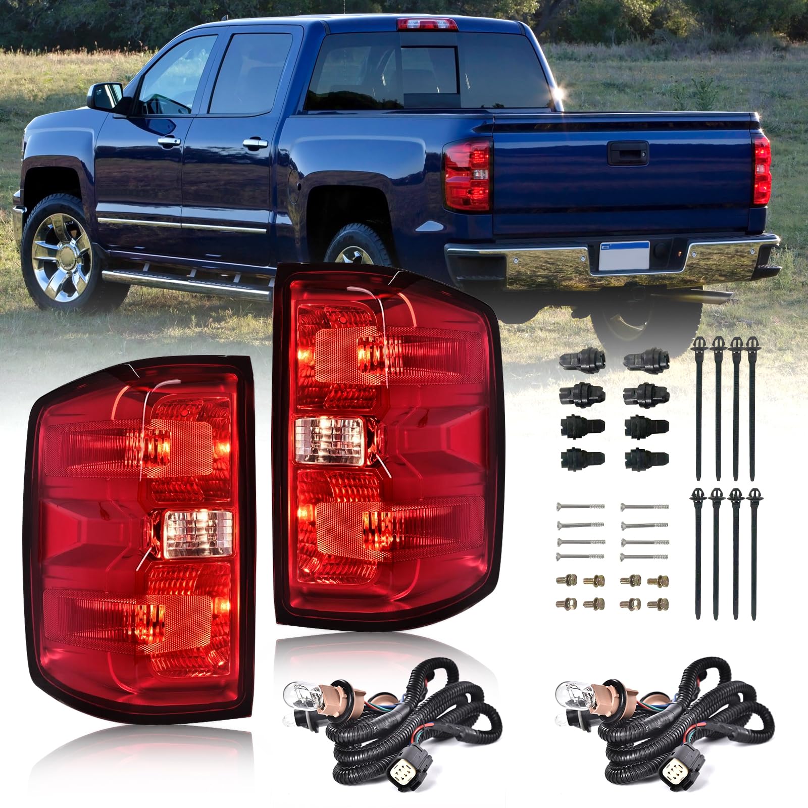 Photo 1 of Lqito A Pair OE Style Rear Tail Light Brake lamp Assembly with Wiring Harness Taillights  