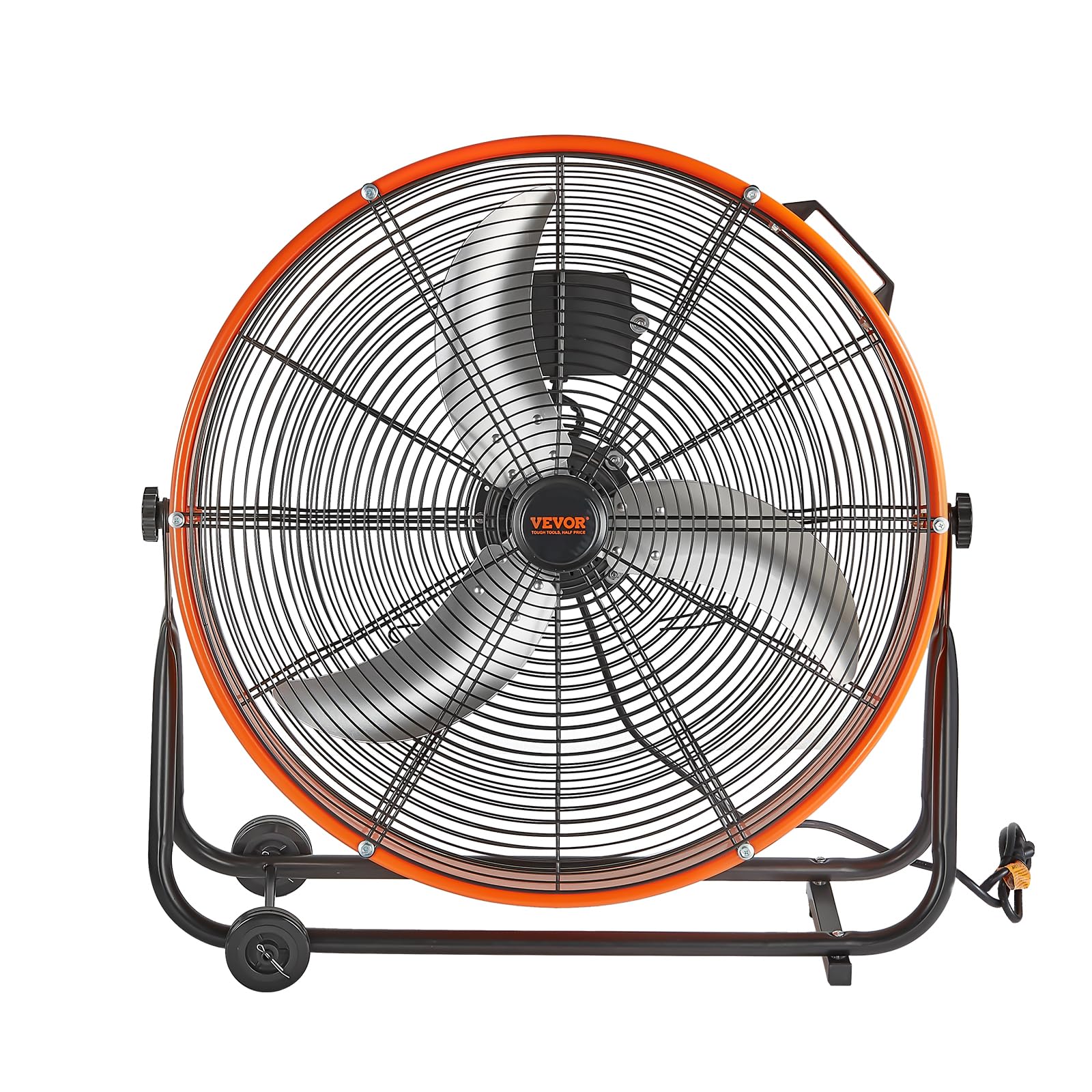 VEVOR Ventilatore a Tamburo, Ventilatore per Officina Industriale ad Alta Velocità 609 mm, 7935 CFM Velocità Continuamente Variabile con Inclinazione Regolabile a 360°, Ventilatore per Uso Commerciale