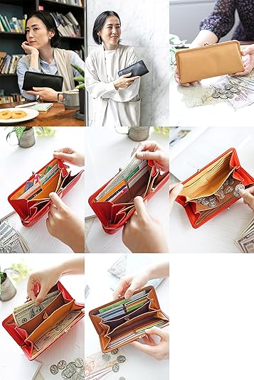 Amazon | [ゲンテン] がま口長財布 本革 レディース ネイビー GE-40549