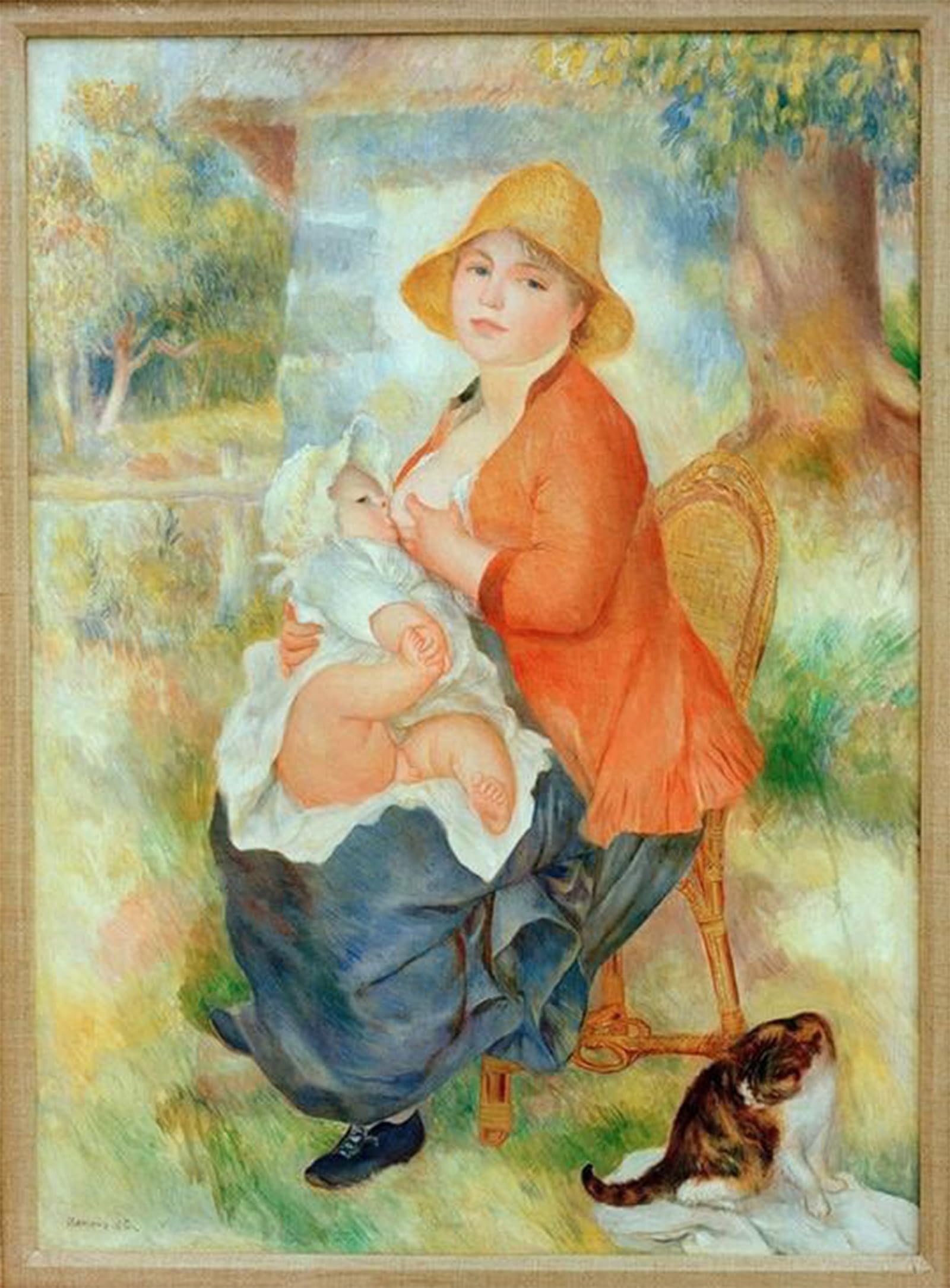 POSTERIIk Vintage Art Print Images Pictures Print Maternité Femme Allaitant Son Enfant by Pierre Auguste Renoir Modern Colour Posters for Office Home Decor 60x90cm