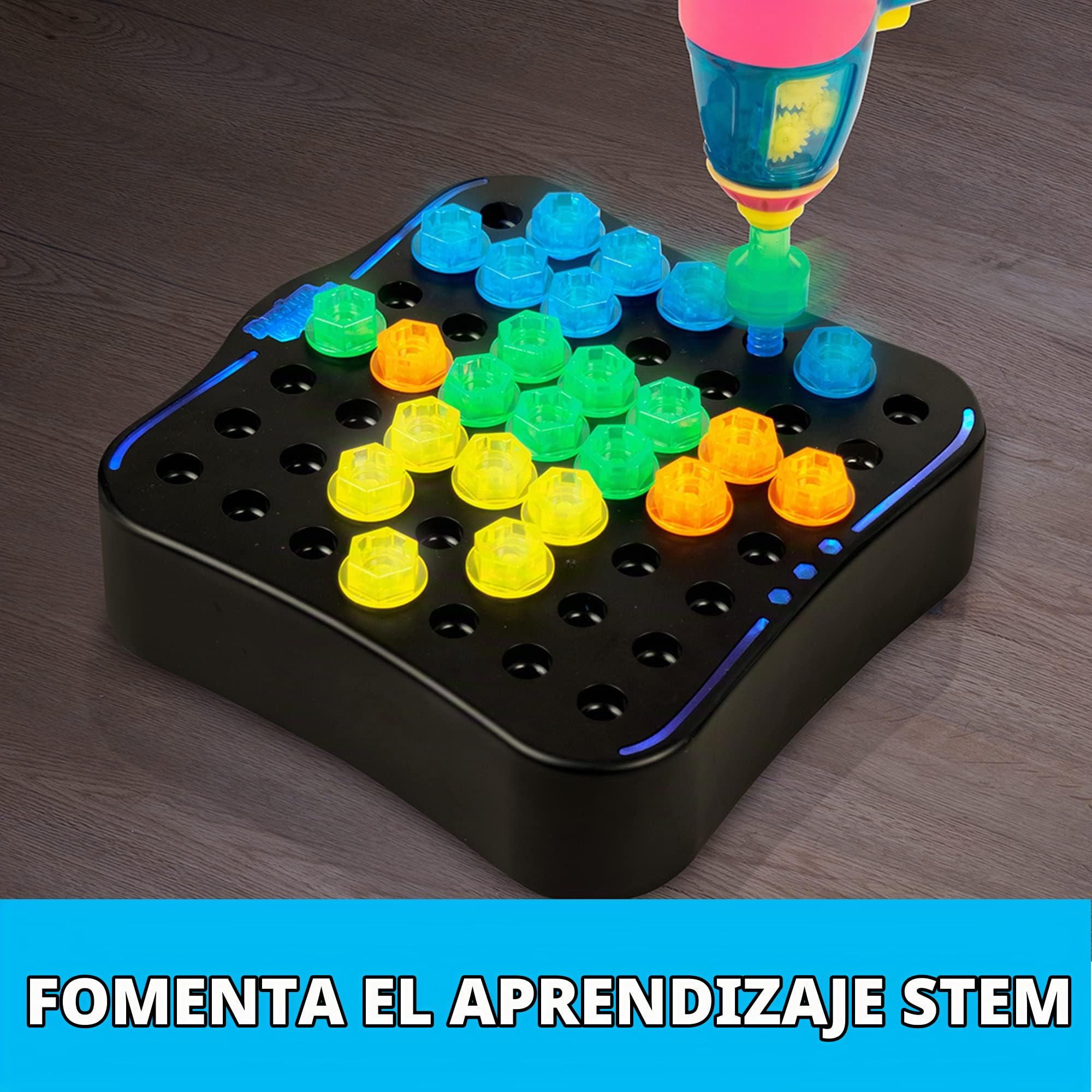 Learning Resources Design & Drill Brightworks, Aprendizaje Stem con taladradora de Juguete, 53 Piezas, +3 años