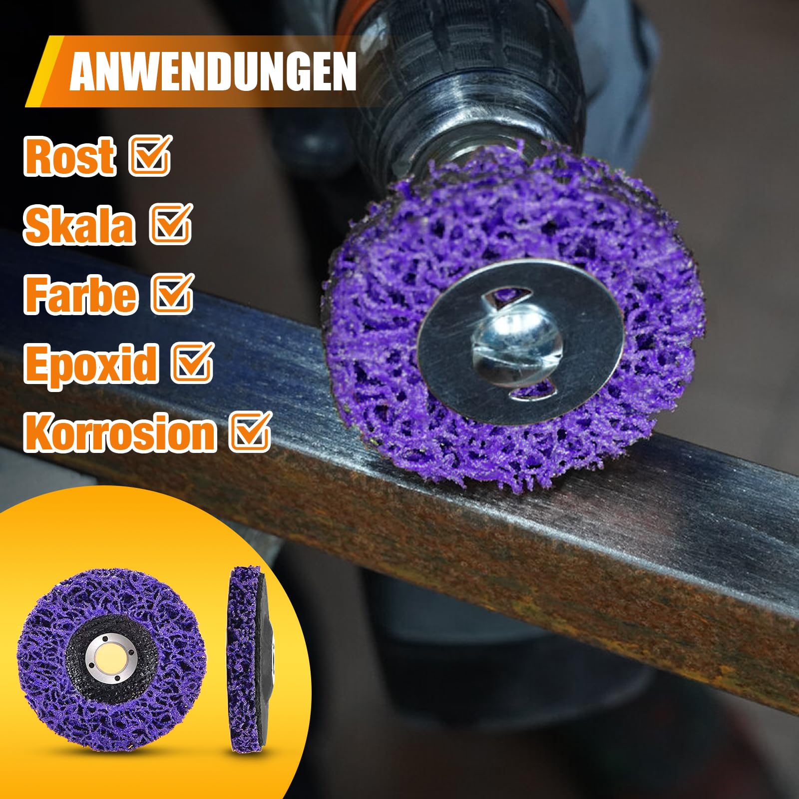Dischi Abrasivi Per Pulizia 125mm - Set Di 5 Per Rimuovere Ruggine - Foto 12