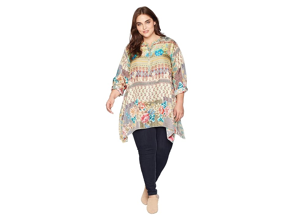 

Johnny Was Plus Size Biza Handkerchief Blouse (Multi A) Women's Blouse