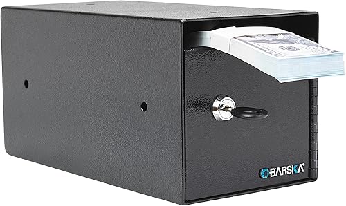 Miniatura 3 de Caja fuerte de acero con una sola llave para dinero en efectivo y caída, 12 x 6 x 6 pulgadas