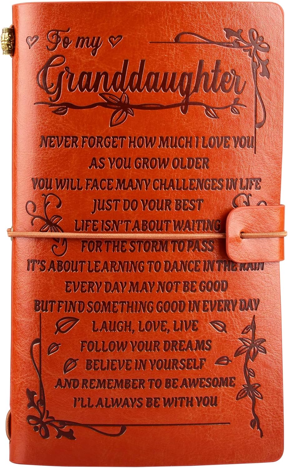 To My Granddaughter Leather Journal I'LL ALWAYS BE WITH YOU Gifts for