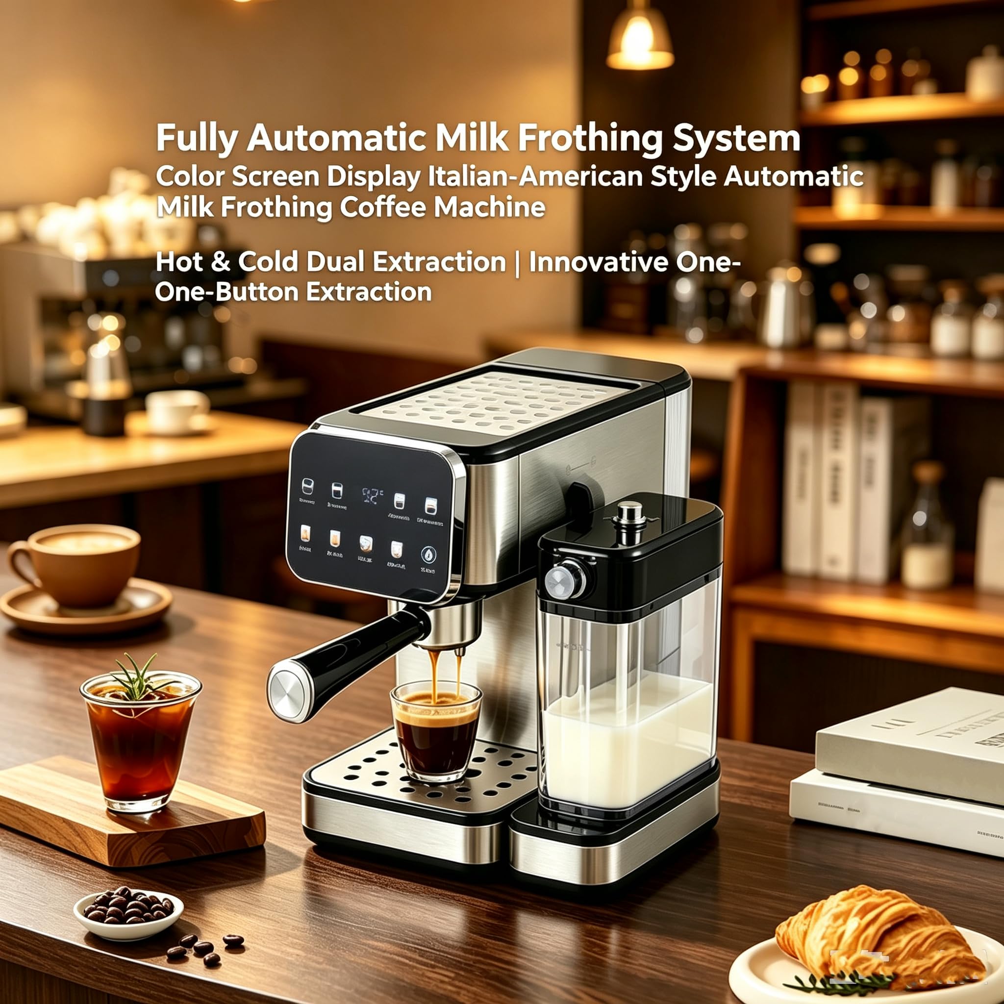 Macchina Da Caffè Espresso Professionale Da 1350w Con Montalatte Automatico
