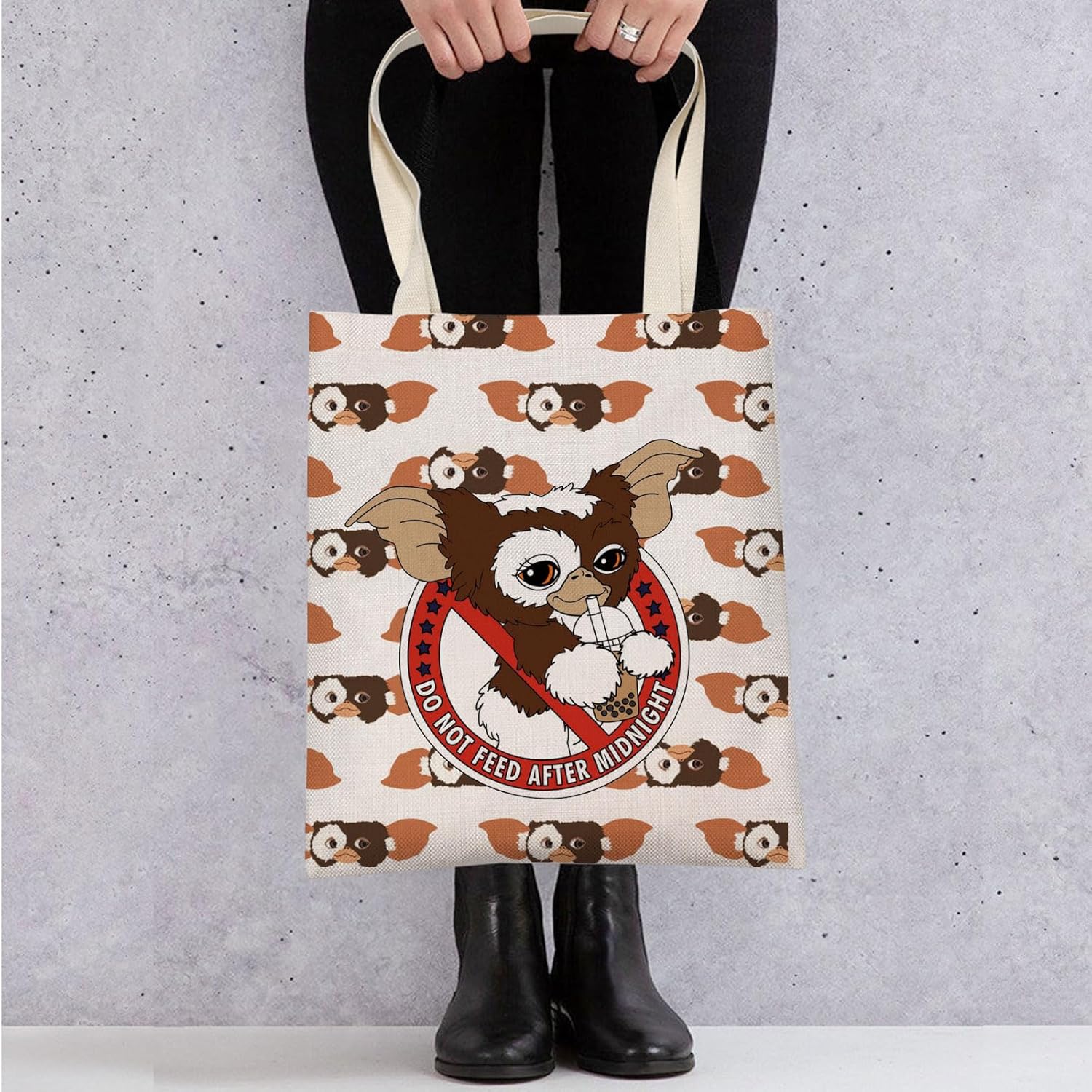 WZMPA Funny Gizmo Tote Bag Thrilling Movie Fans Gift Do Not Feed After Midnight Reusable Grocery Bag Gizmo Monster Merch - Image 6