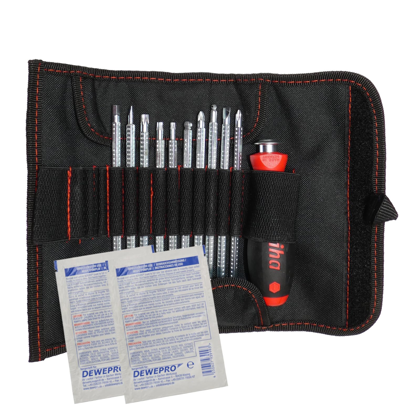Wiha Cacciavite con lame intercambiabili Set System 6 – SoftFinish® – 11 pezzi – Schlitz, Phillips, Pozidriv, TORX® 11 pezzi – Set di cacciaviti 4010995035914 incluso 2 St. dewepro® Single Scrubs