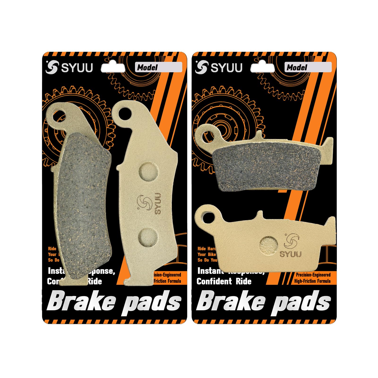 SYUU Klocki hamulcowe motocyklowe z włókna miedzianego z przodu do Kawasaki KX 125 KX 250 1995-2008 KLX 250 1998-2007 KLX 400 KX 500 FA185F FA131R