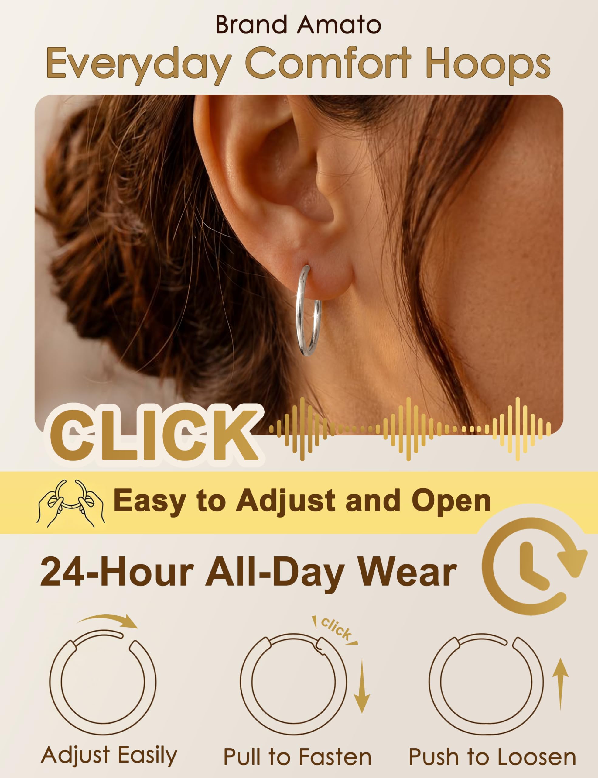 Pendientes de Aro 316L Acero Quirúrgico Hipoalergénico para Mujer Hombre 16G Cartílago Tragus Helix