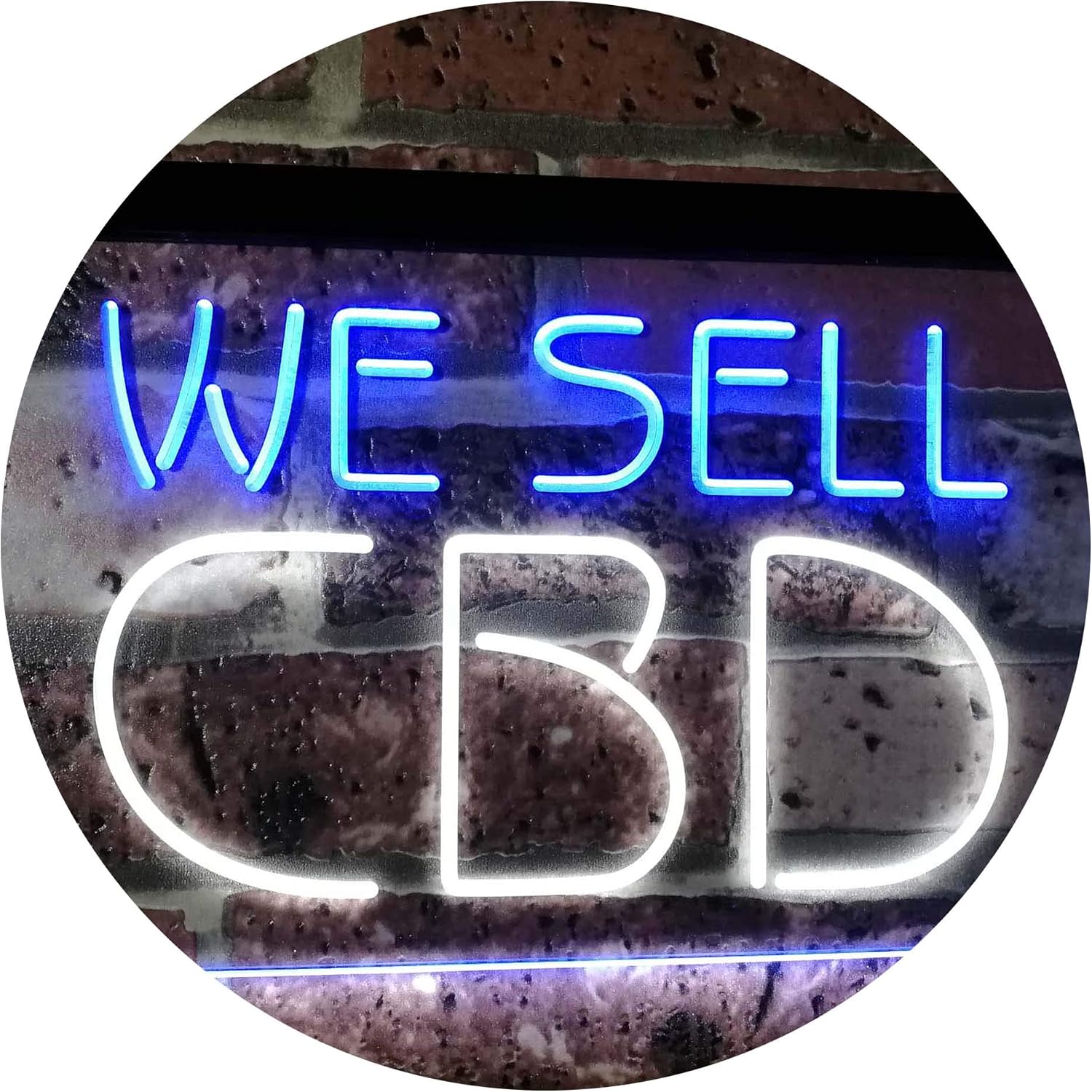 ADVPRO CBD Sold Here Dual Color LED Neon Sign White & Blue 16 x 12 Inches st6s43-i3091-wb