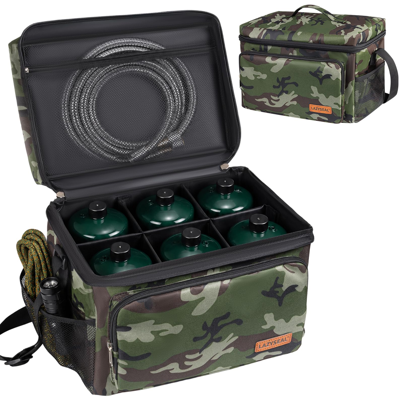 Propane Tank Storage Bag for 1lb Cylinders, Holds 6 (Camouflage)