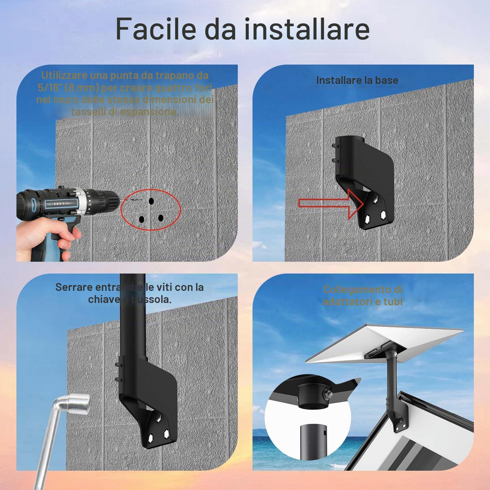 Supporto Gen 3 per Starlink, montaggio a tetto e parete ruotabile a 360°, compatibile con Starlink V3 Standard Dish