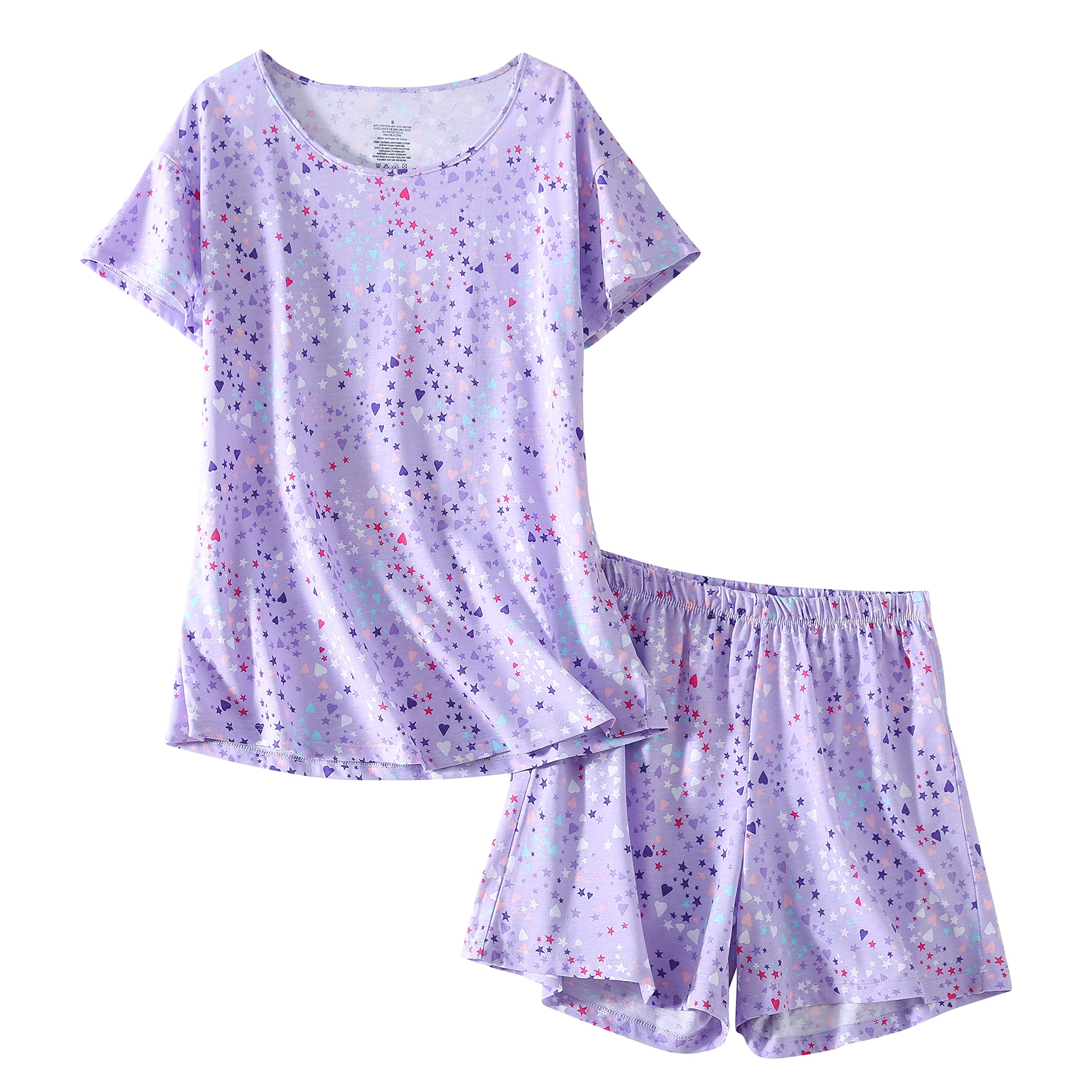 PNAEONG XTSY208 - Conjunto de pijama corto de algodón para mujer