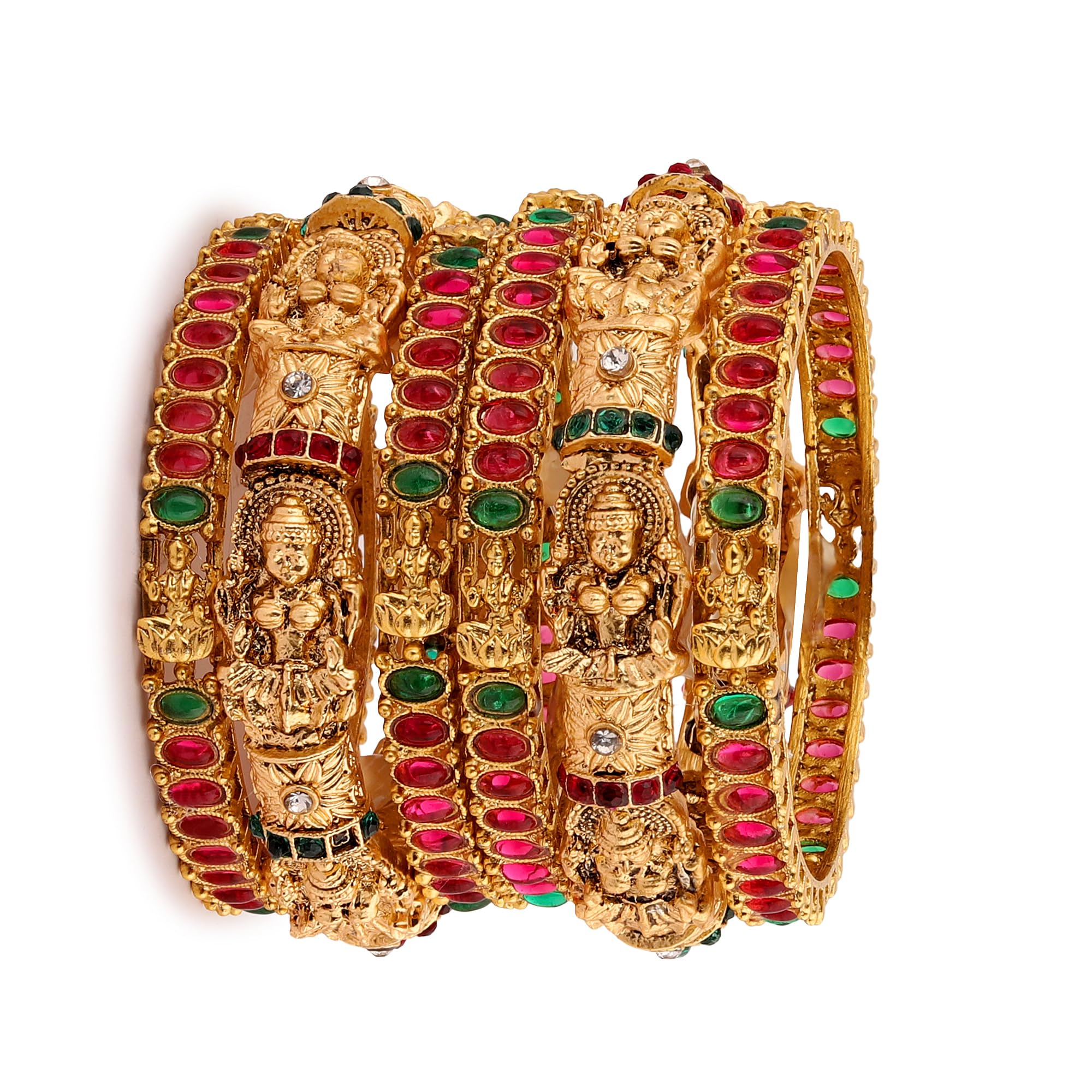 Mansiyaorange Maa Lakshmi Motif Set Of Six Matte gold Bangles For Women(2.10) (B0CSBFTDYN) Amazon Price History, Amazon Price Tracker