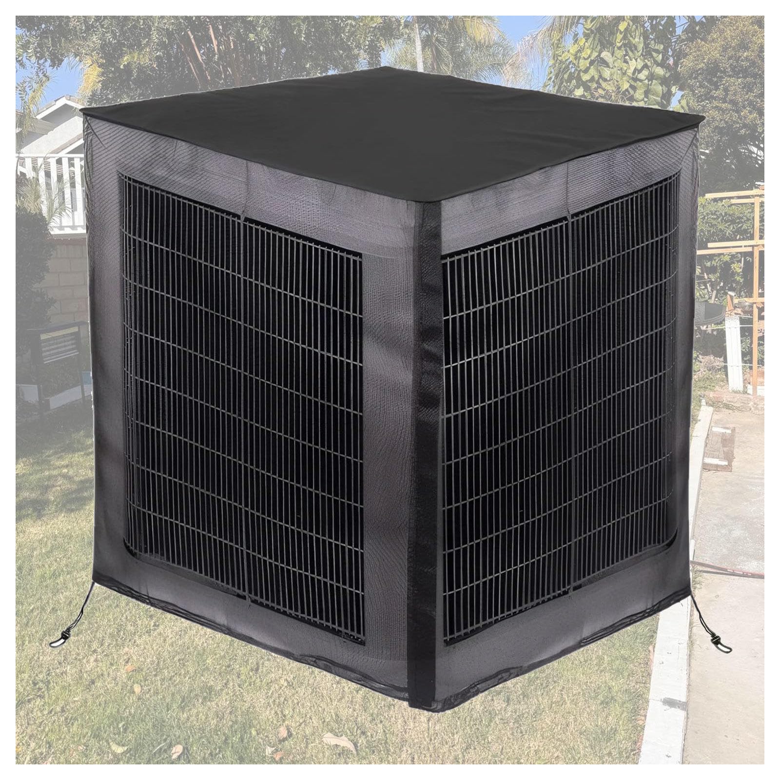 QYMYOZ All-Season Air Conditioner Cover, Waterproof Outdoor AC Unit Protector with Top, Shields Against Leaves, Weeds, Pollen, and Debris for Ultimate Durability
