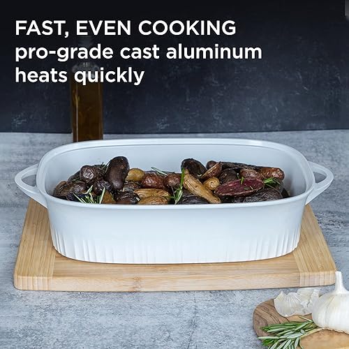 Miniatura 3 de CorningWare, Asador QuickHeat de 5.7 cuartos de galón con tapa, tostador ligero, revestimiento interior antiadherente de cerámica para cocinar con
