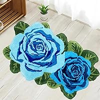 Vista 35 de USTIDE Alfombra esponjosa de rosa para piso, alfombra suave y peluda, alfombra hecha a mano, alfombras modernas, alfombras lavables para sala