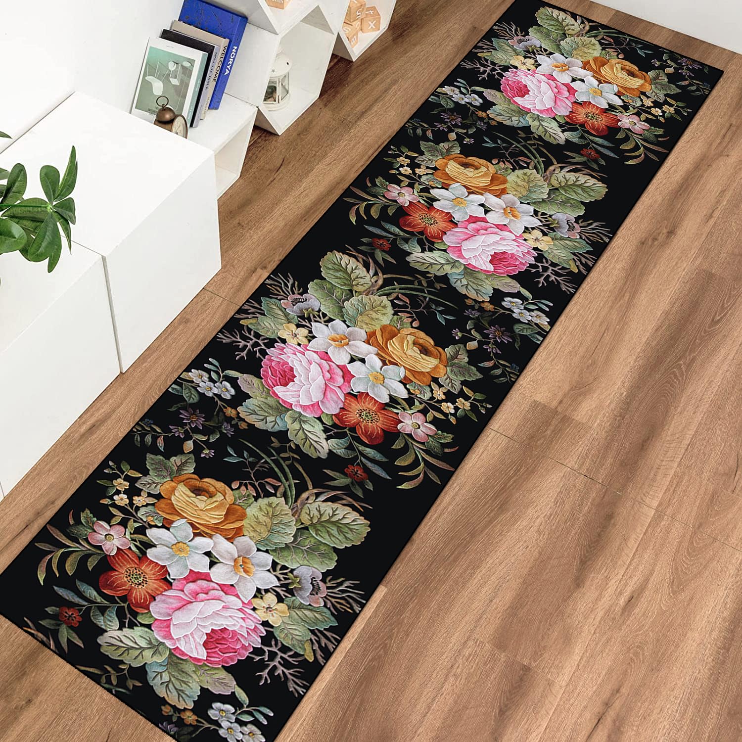 Tappeto Runner Passatoia Lungo 3,2 M – Antiscivolo Lavabile Verde Moderno Per Cucina Corridoio Ingresso
