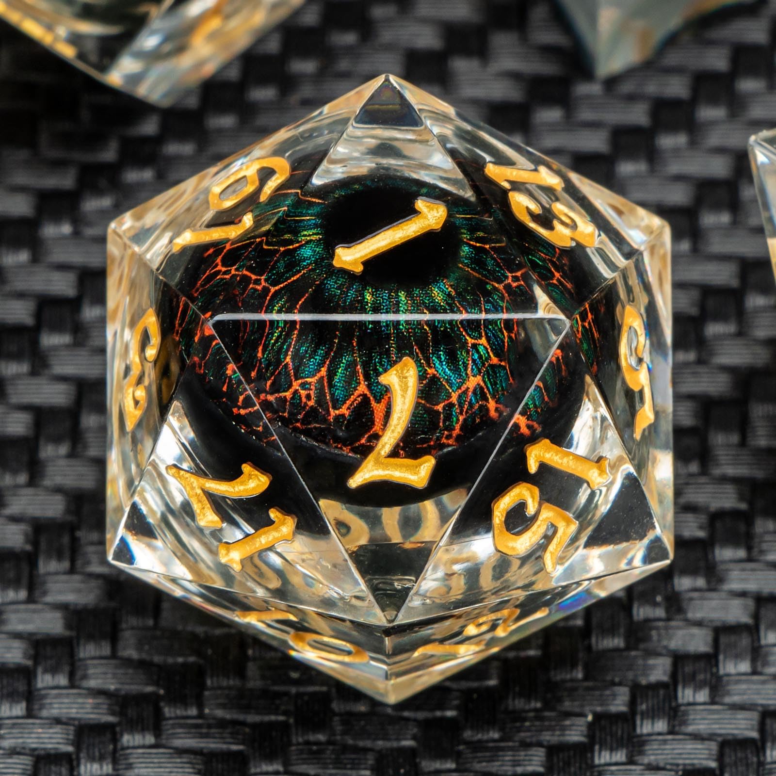 KERWELLSI Set di dadi galleggianti in resina con nucleo liquido, con confezione regalo, dadi poliedrici per giochi di ruolo D20 D12 D10 D8 D6 D4