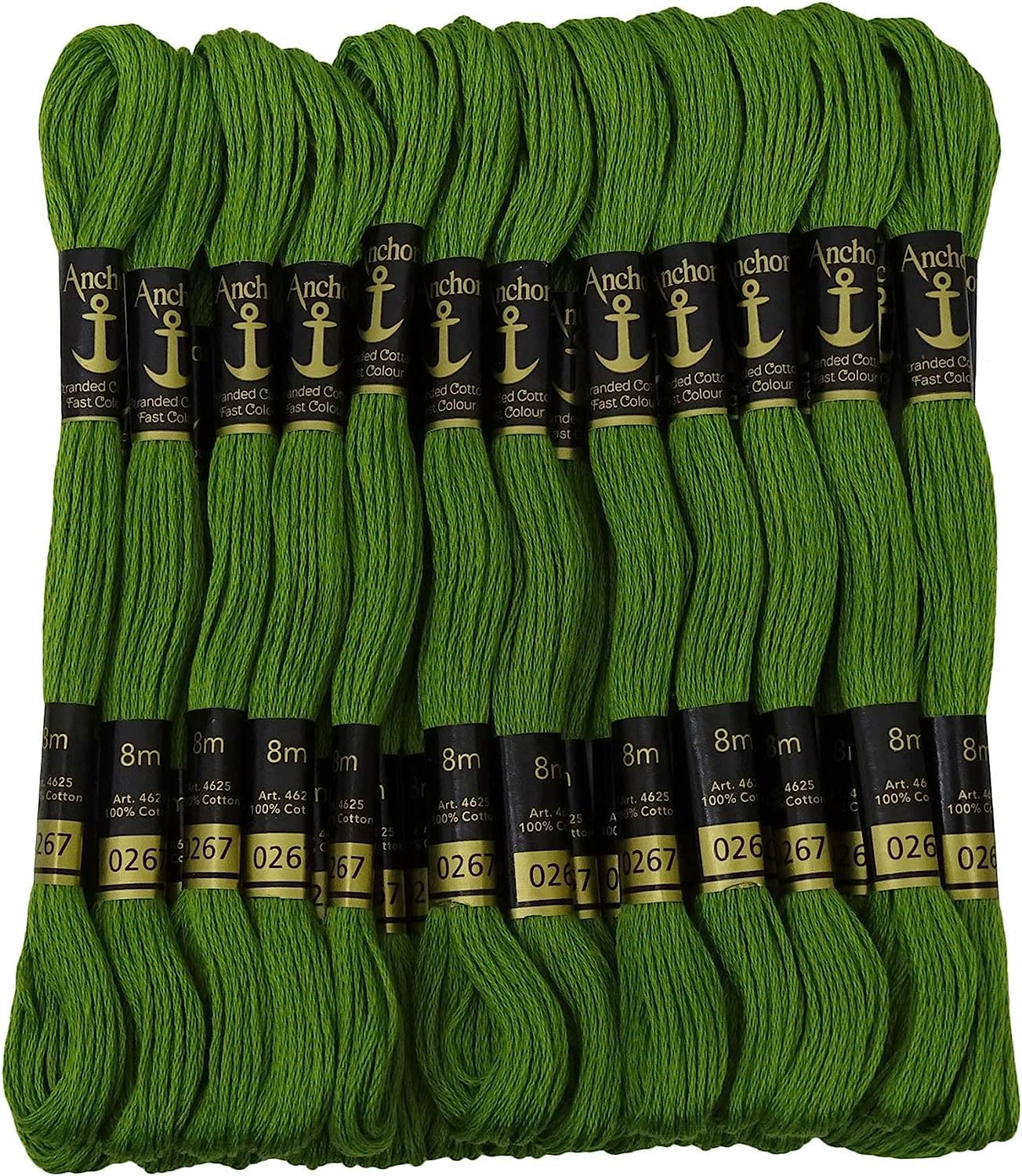 HUNNY- BUNCH® Premium Anchor Thread Stranded Cotton Skiens Cross/Long Stitched Embroidery Thread Floss for Hand and Machine Sewing (Pack of 25 Pieces) (Shade - 267)