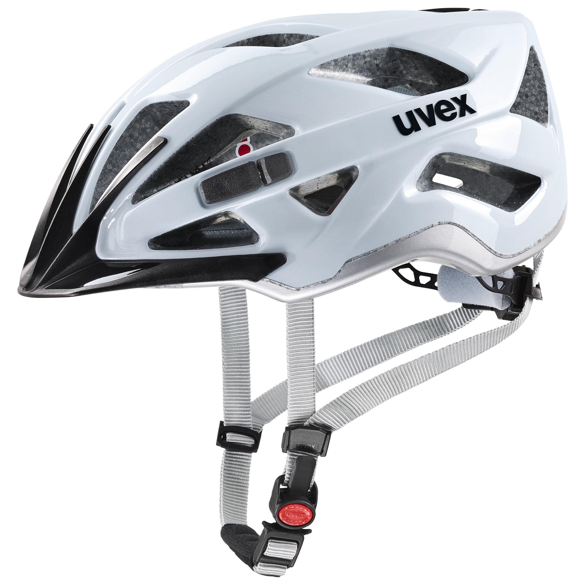 uvex active, casco tuttofare sicuro unisex, regolazione individuale delle dimensioni, ampliabile con luce a LED, cloud-silver, 56-60 cm