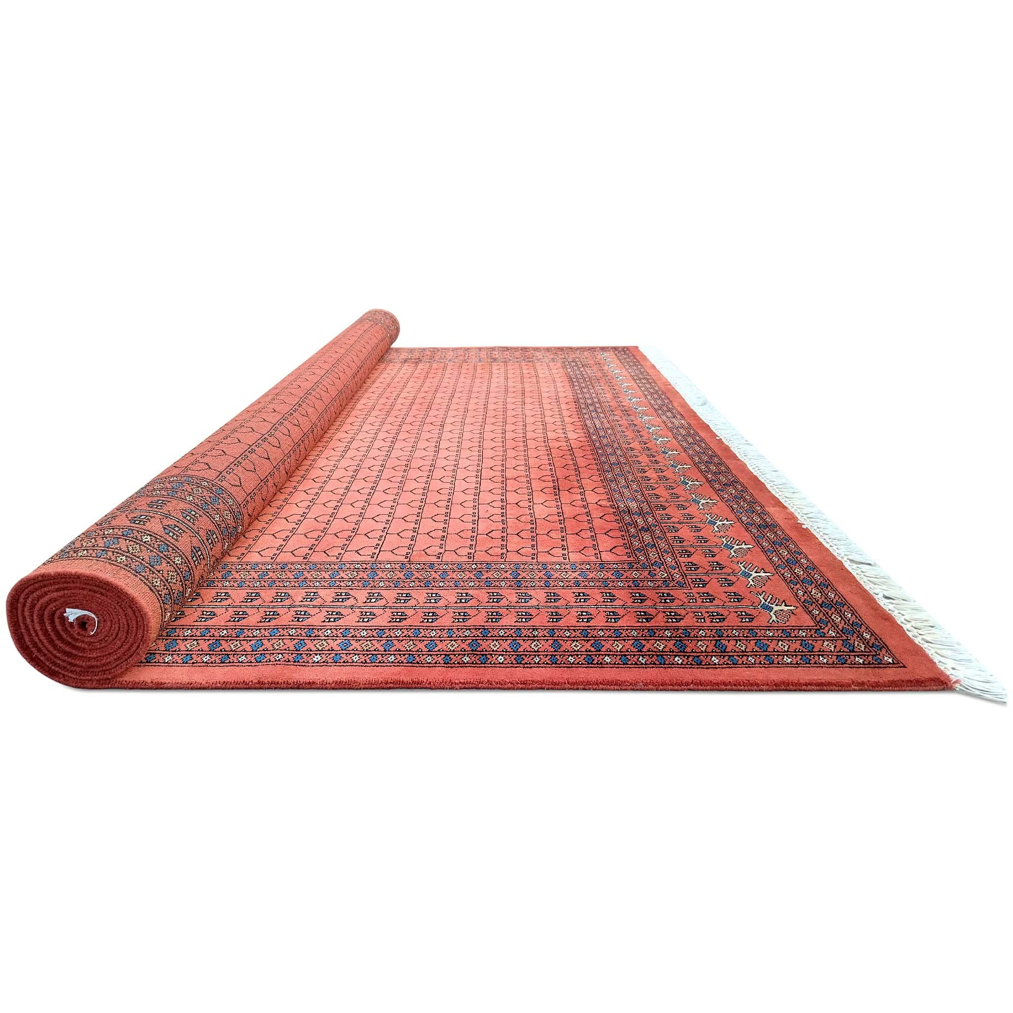 Amma Carpets Handmade Knotted Wool Rug Orange Antique 8x10 ft Luxury and Traditional Parda