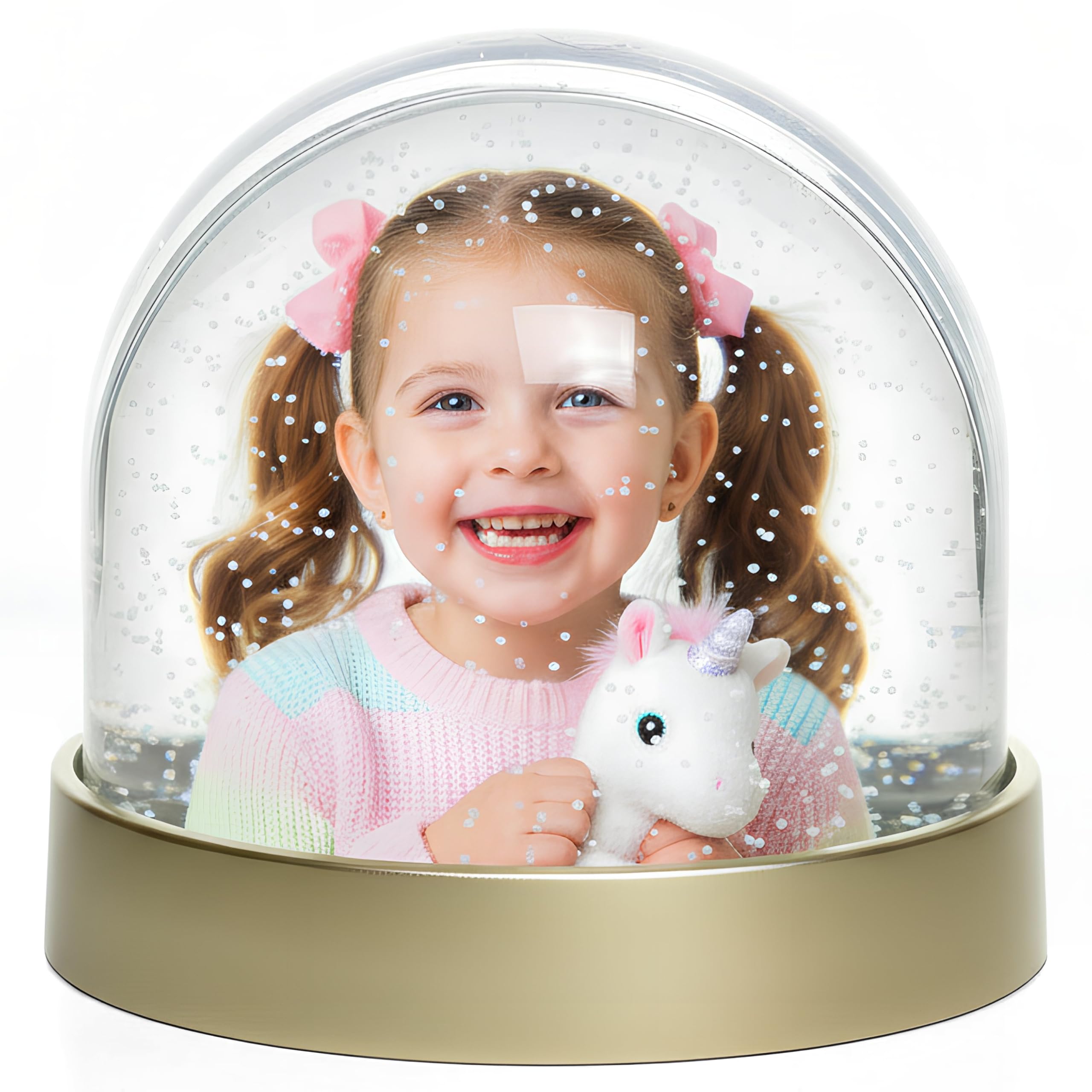 Personalised Photo Snow Globe Dome Glitter Shaker Ornament | Metallic Finish