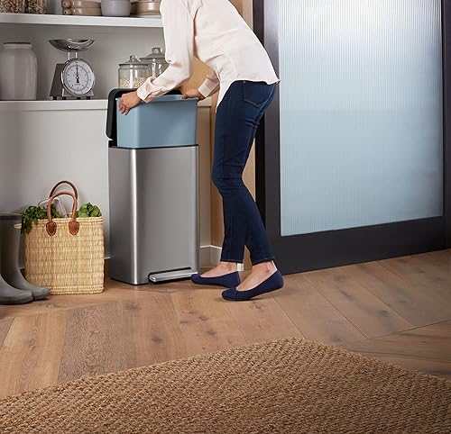 Miniatura 3 de KOHLER Bote de cocina manos libres de 8 galones de alto, cubo de basura con pedal de pie, tapa de cierre silencioso, acero inoxidable, K-20941-ST