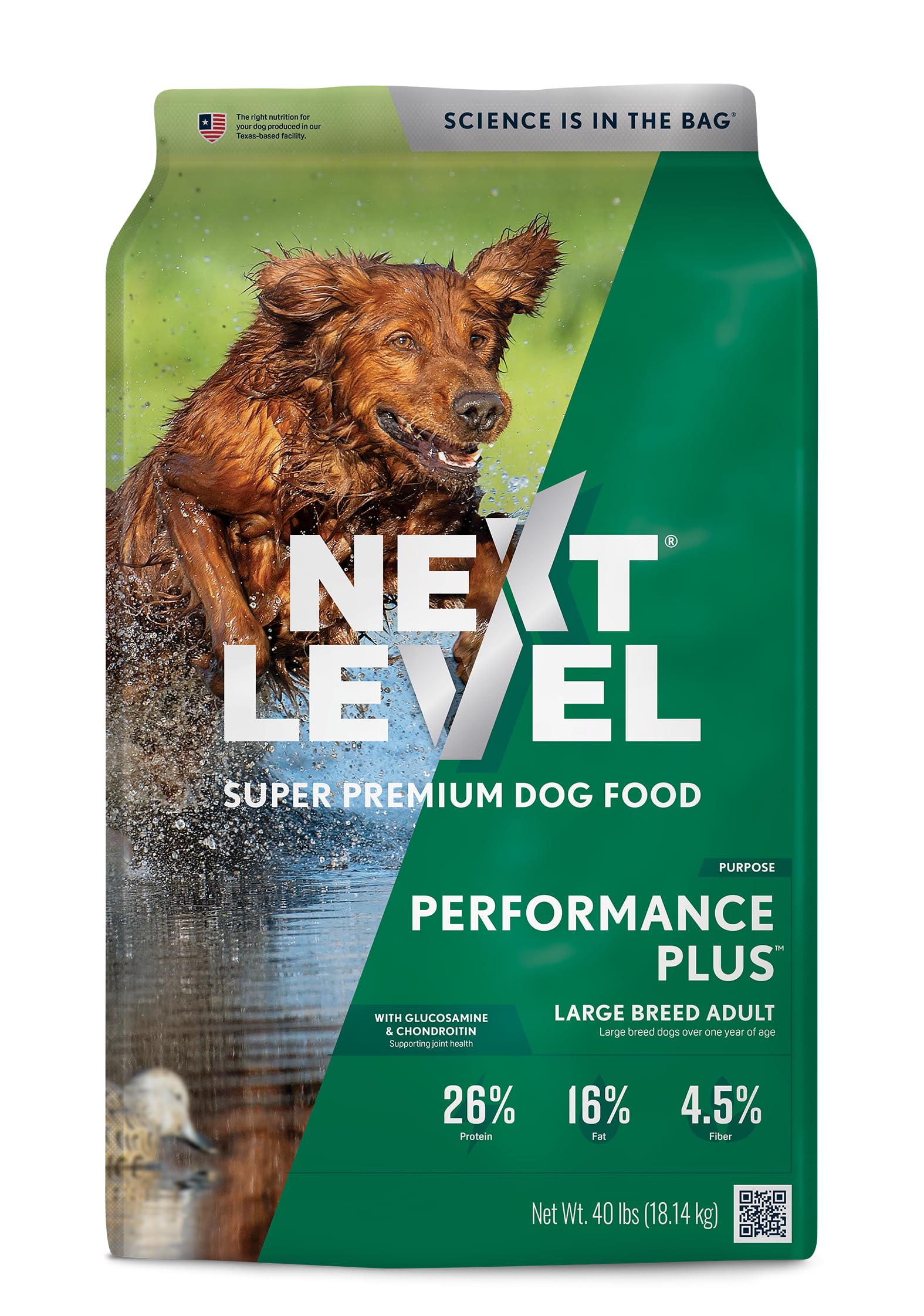 Next LevelSuper Premium Dog Food – Performance Plus™ – Dry Kibble for Active Adult Dogs – 26% Protein, Beef, Pork, Fish, Chicken & Gluten Free Grains – Glucosamine & Chondroitin for Joint Health
