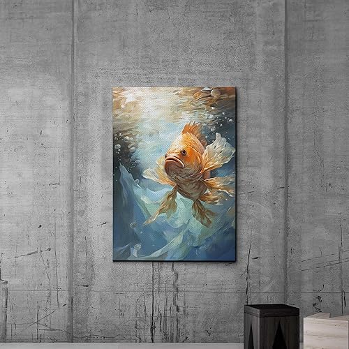 Miniatura 4 de Nautical Print on Canvas for Wall Decor, Ocean Fish Manta Ray Canvas Wall Art, Beach Print for Wall Hang, Turquoise Coastal Pictures Wall Decor,