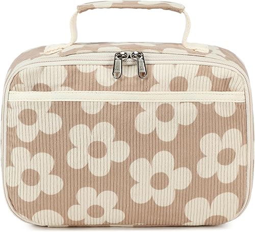 Miniatura 6 de Bluboon - Lonchera aislada para niñas y niños, bolsa de almuerzo de corduroy para la escuela con compartimentos para enfriar y organizar, bolsa de