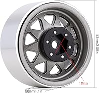 Vista 3 de INJORA 1.9 Beadlock Buje de llanta de 4 piezas de llantas de metal para 1/10 RC Crawler Car TRX4 Axial SCX10 90046 VP VS4-10 Redcat Gen 8 7 (gris)