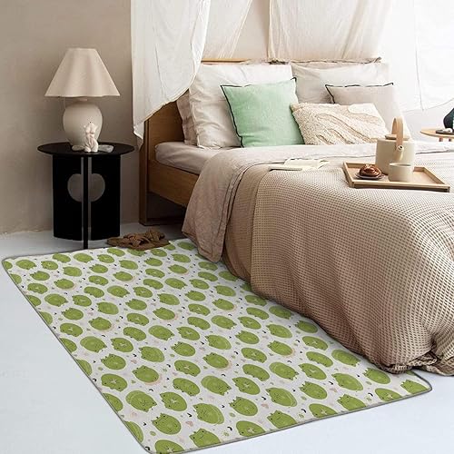 Miniatura 4 de Alfombra de rana para niños, alfombra de 2 x 3, bonita alfombra de área de dibujos animados para niños y niñas, decoración de dormitorio y