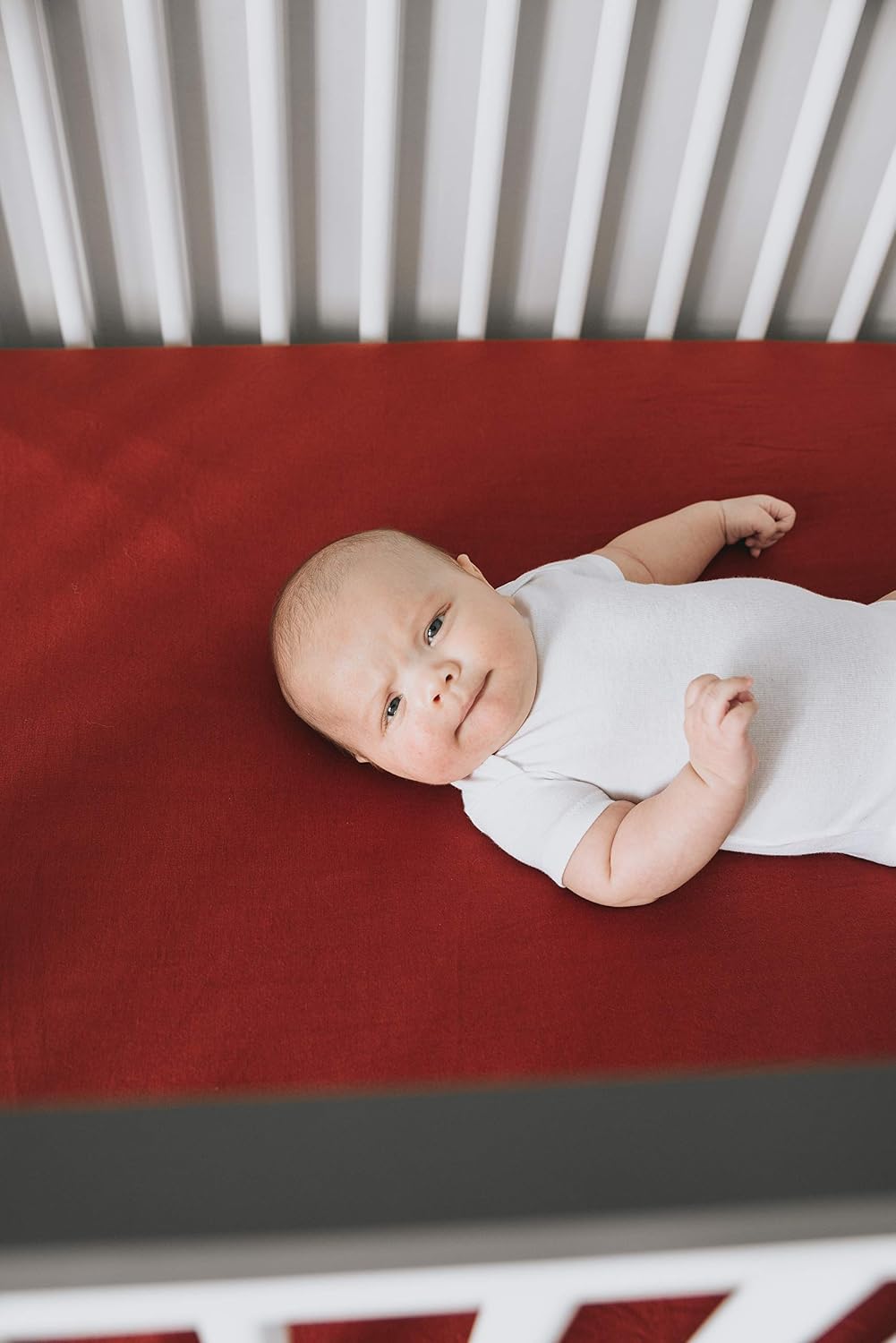 Premium Fitted Knit Crib Sheet/Toddler Sheet Rust by Copper Pearl