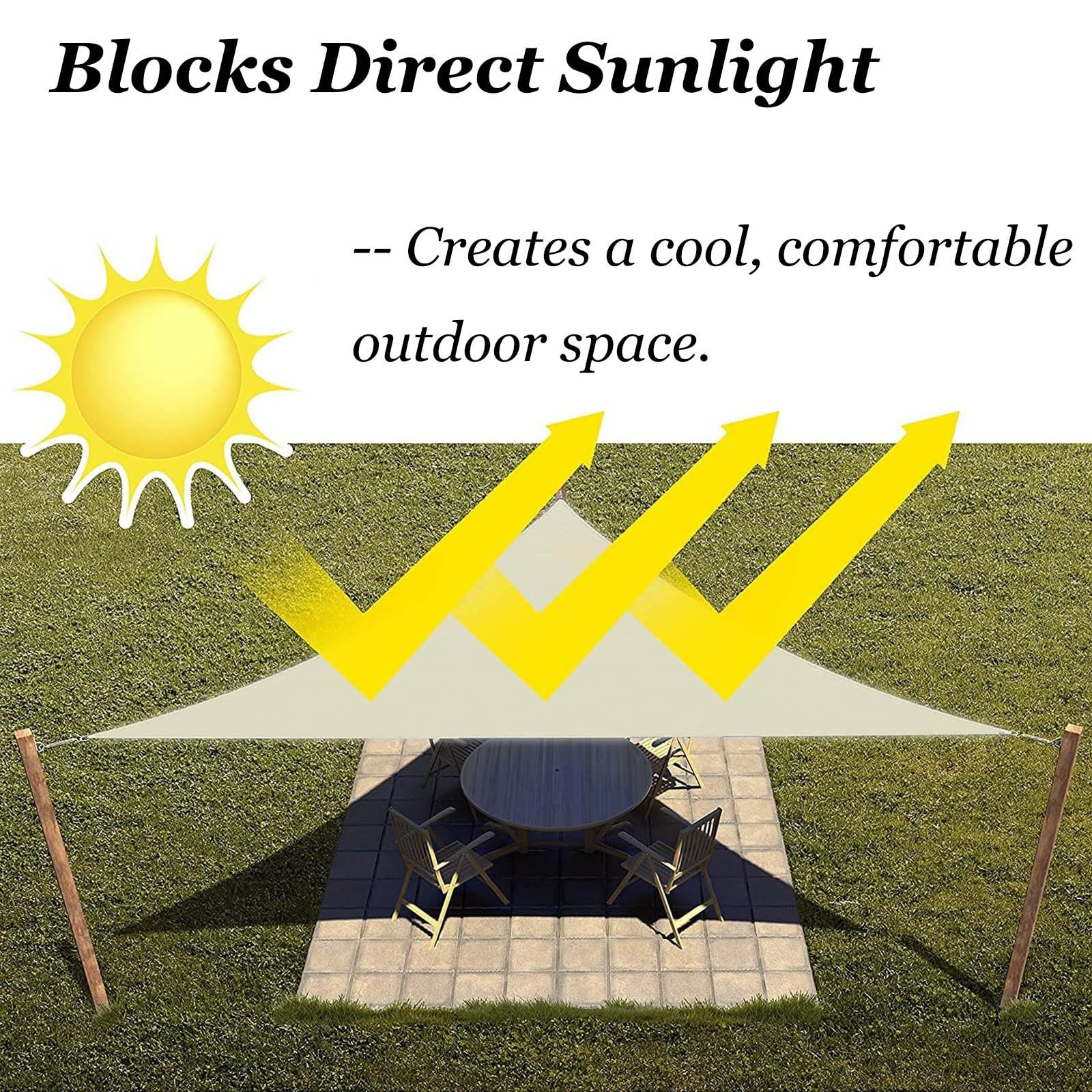 Tenda parasole per esterni, 2 x 2 x 2 m, triangolare, impermeabile, con protezione UV al 96%, per spiaggia, giardino, terrazza, traspirante e resistente alla pioggia