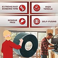 Vista 3 de XFasten Cinta autoadhesiva de silicona, para fusión 1 pulgada X 36 pies, negro
