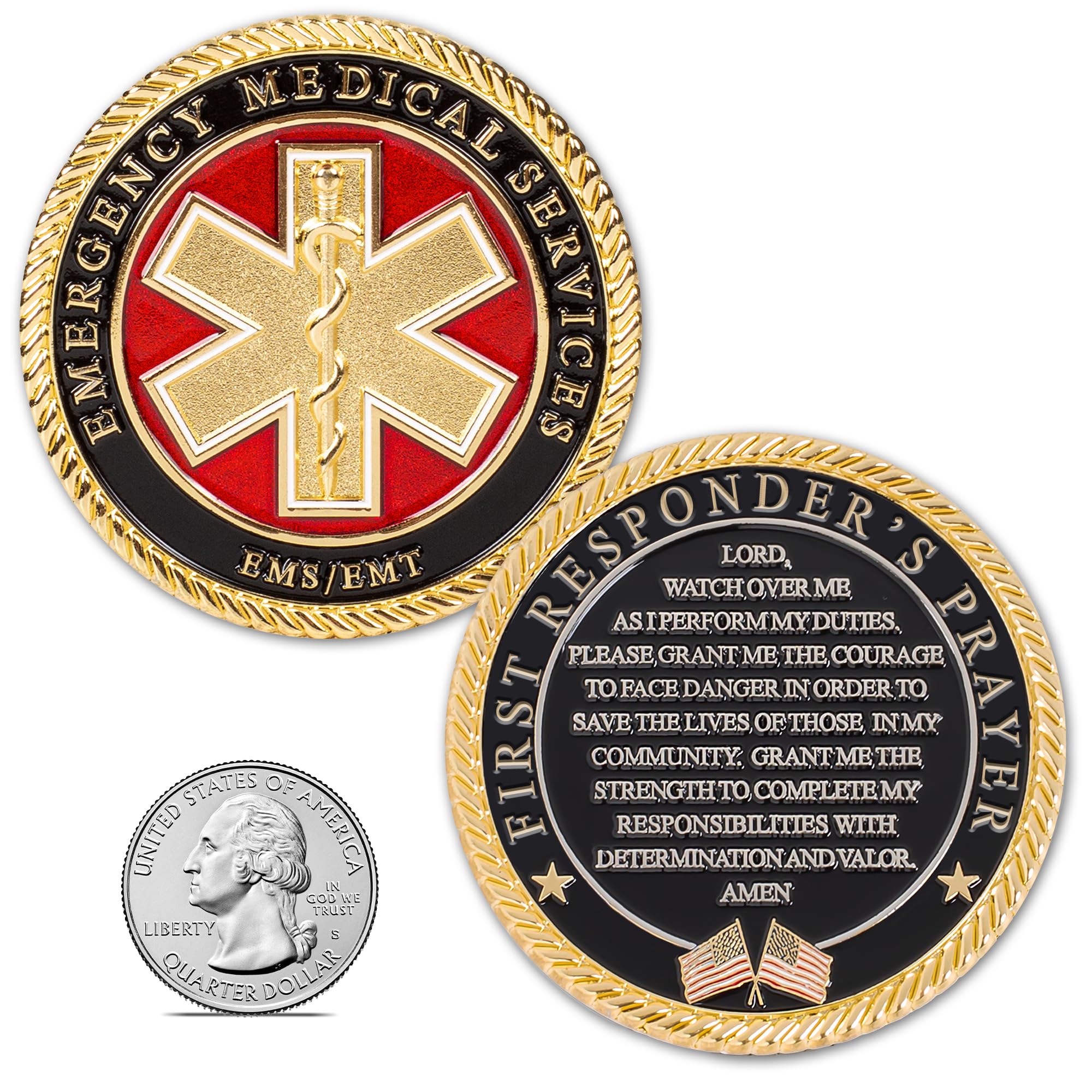 Moeda Desafio EMS Medic Heroes Valor - Presente Para Profissionais De Saúde