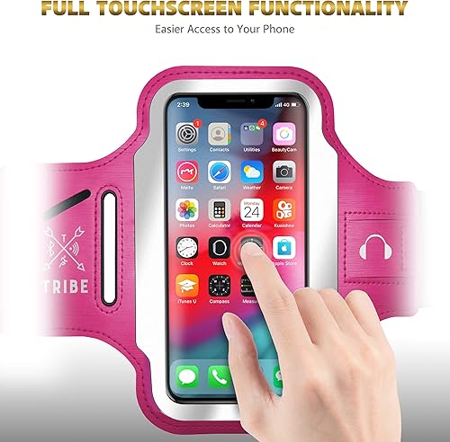 Miniatura 8 de TRIBE - Brazalete portateléfono para correr, compatible con dispositivos iPhone y Galaxy, diseño deportivos para mujeres, hombres, correr, trotar,