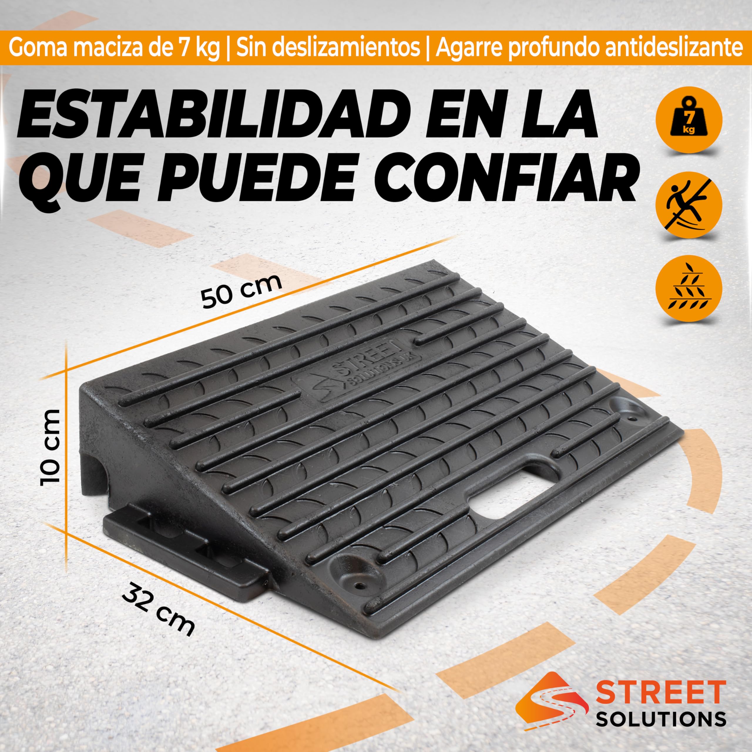 Street Solutions UK Pack de 2 Rampas para Coches de Goma (10 cm) - Antideslizantes, Ideales como rampa Silla de Ruedas y rampa Moto