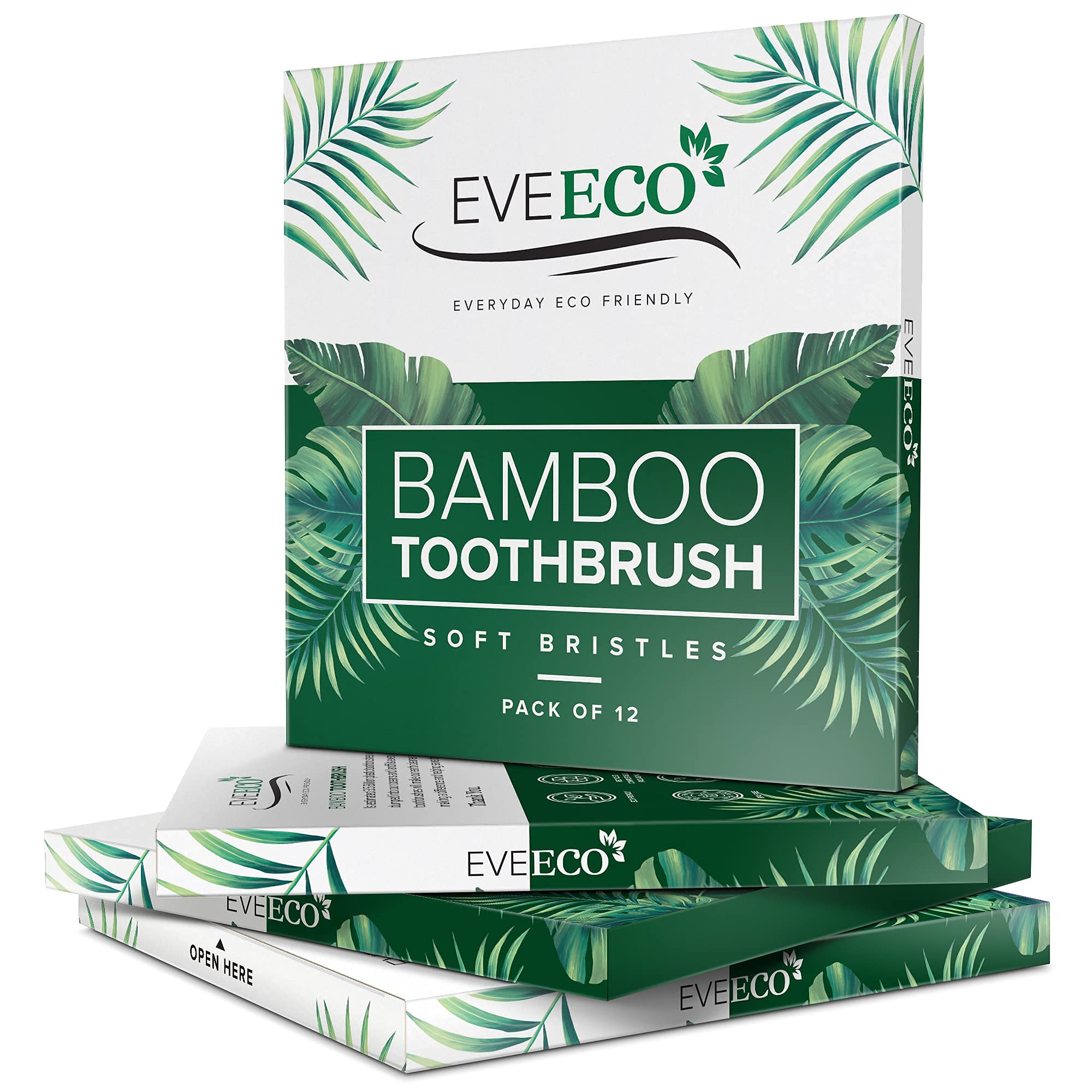 I Spazzolino da denti in bambù con setole morbide per gengive sensibili, I Carbone I Vegan I Natural Wood I BPA Fee I riciclabile I compostabile, biodegradabile | Ecologico