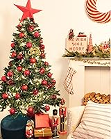 Vista 28 de DN DECONATION Deep Red Glass Christmas Ornaments, Set of 9, 3.15' Hanging Christmas Baubles for Xmas Tree Decoration, Wedding Party Gift