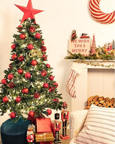 Miniatura 9 de DN DECONATION Adornos de bola de Navidad de vidrio champán, bola de Navidad de 3.15 pulgadas, adornos colgantes para decoración del árbol de