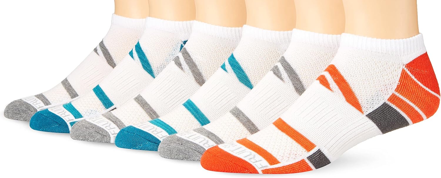 Fruit Of The Loom Mens Breathable Performance Cushioned - 6 Pair Pack Sock, Multi-colored, 6-12 US