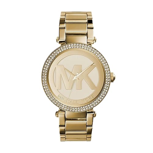Immagine del prodotto Michael Kors Orologio Parker da donna, movimento a tre lancette, cassa sub-22 mm in acciaio inossidabile placcato oro con bracciale in acciaio inossidabile, MK5784