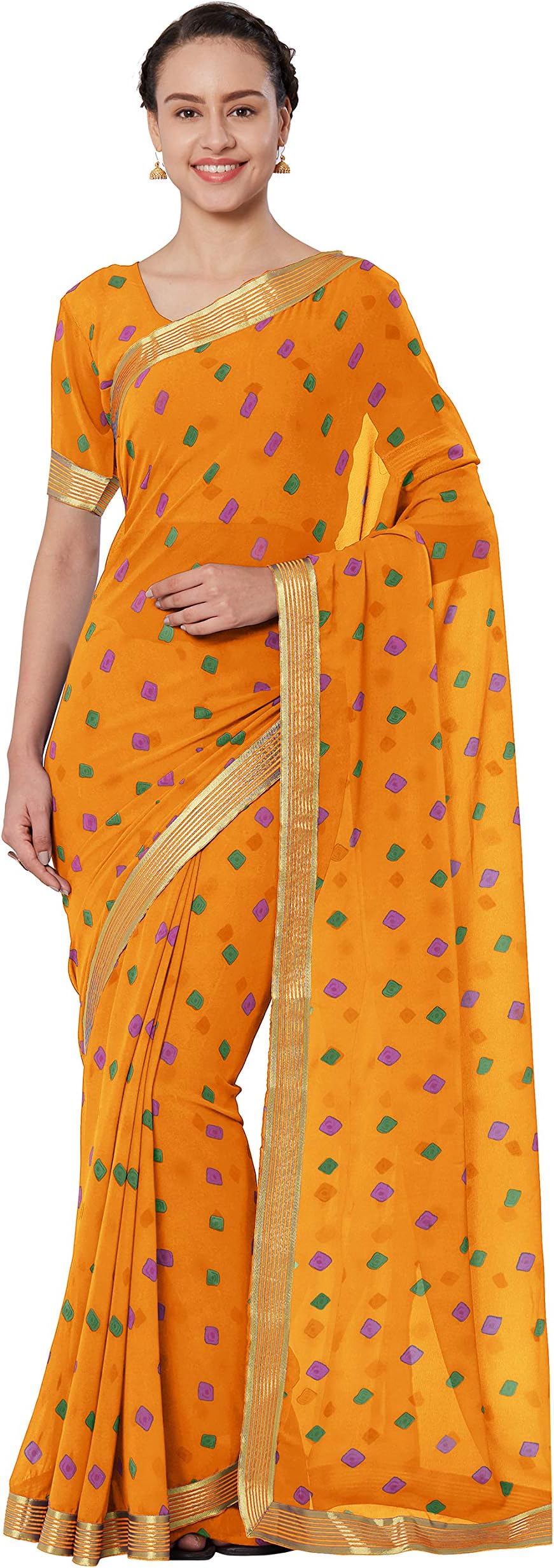 MIRCHI FASHION Traditional Bandhani Sarees for Womens with Blouse Piece