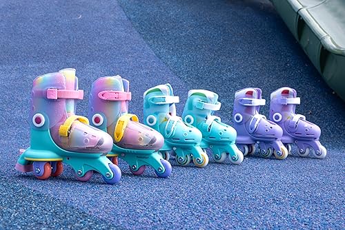 Miniatura 3 de Yvolution Patines para principiantes para principiantes, patines ajustables 2 en 1, se convierten de patines de tres ruedas a patines en línea,