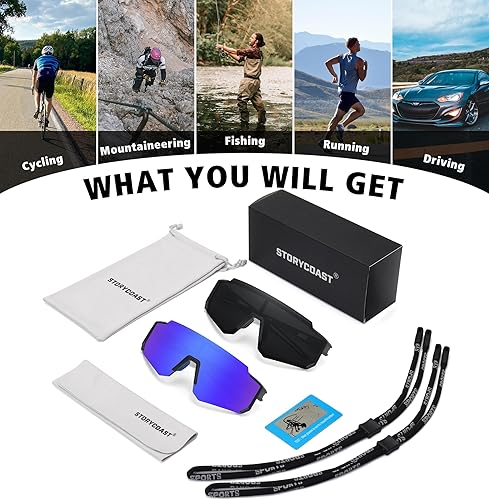 Miniatura 7 de STORYCOAST Lentes de sol deportivos polarizados para hombres y mujeres, para conducir, pesca, ciclismo, bicicleta de montaña, protección UV400